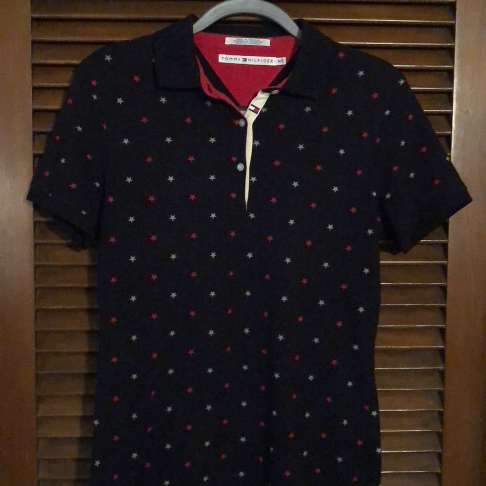 Tommy Hilfiger polo shirt dress M EUC navy stars